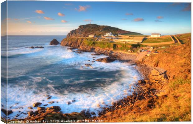 High Tide at Priest's Cove (Cape Cornwall) Canvas Print by Andrew Ray