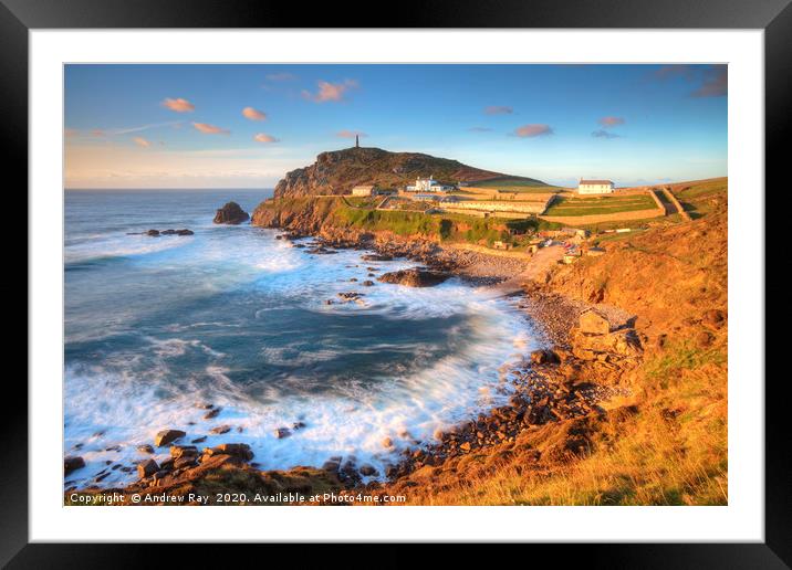 High Tide at Priest's Cove (Cape Cornwall) Framed Mounted Print by Andrew Ray