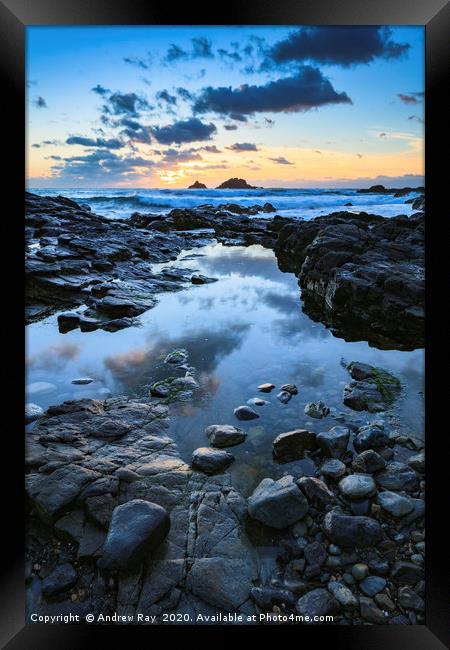 Priest's Cove Sunset Framed Print by Andrew Ray