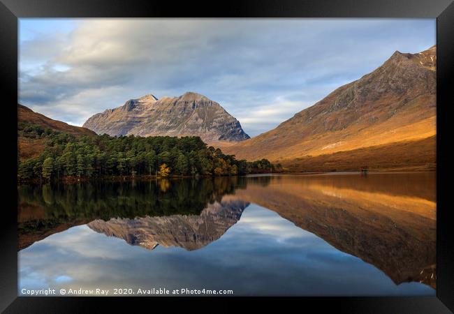 Loch Clair Reflections Framed Print by Andrew Ray