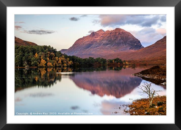 Reflections in Loch  Clair Framed Mounted Print by Andrew Ray