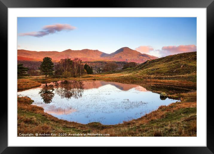 Morning Light (Kelly Hall Tarn) Framed Mounted Print by Andrew Ray
