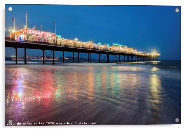 Waters Edge (Paignton Pier) Acrylic by Andrew Ray