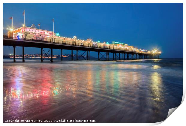 Waters Edge (Paignton Pier) Print by Andrew Ray