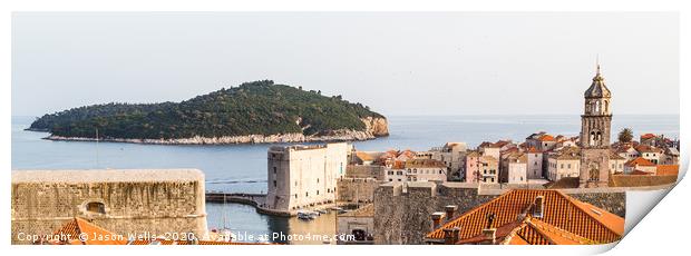 Dubrovnik old town letterbox crop Print by Jason Wells