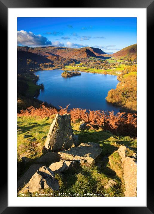 Grassmere View Framed Mounted Print by Andrew Ray