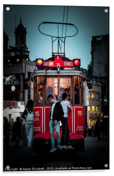 Taksim Square at Twilight Acrylic by Agnes Elizabeth