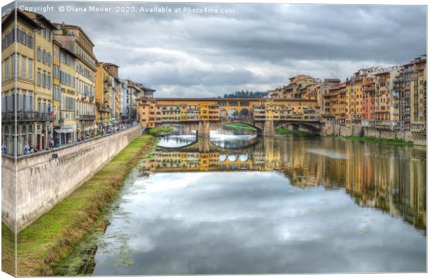 Ponte Vecchio Florence Tuscany Italy Canvas Print by Diana Mower