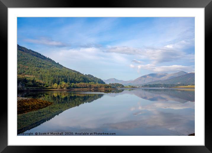 Loch Leven tranquil autumn reflection Framed Mounted Print by Scott K Marshall
