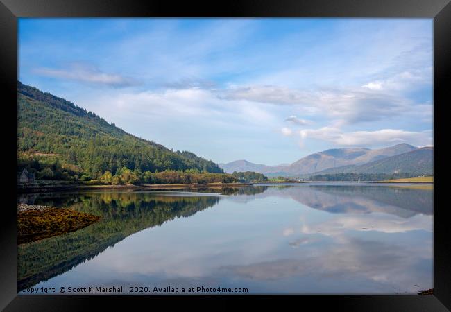 Loch Leven tranquil autumn reflection Framed Print by Scott K Marshall