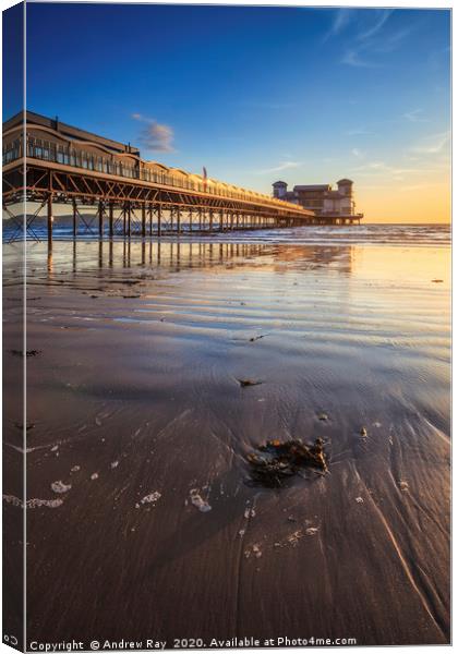 Late Light at Weston Pier Canvas Print by Andrew Ray
