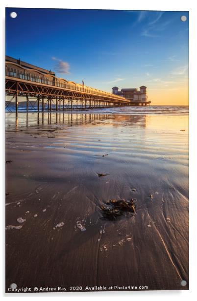 Late Light at Weston Pier Acrylic by Andrew Ray