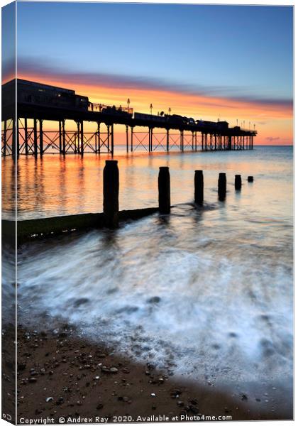 Teignmouth Pier at Sunrise Canvas Print by Andrew Ray
