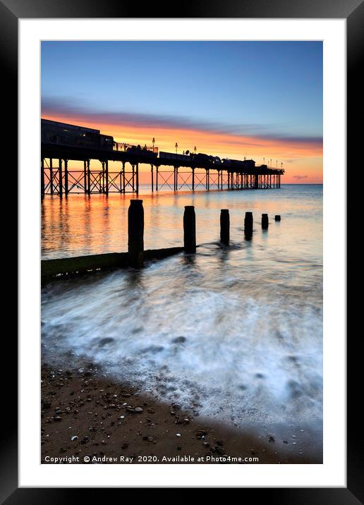 Teignmouth Pier at Sunrise Framed Mounted Print by Andrew Ray