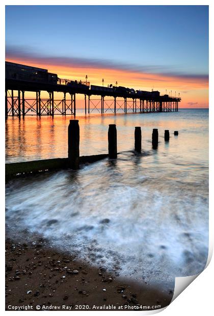 Teignmouth Pier at Sunrise Print by Andrew Ray