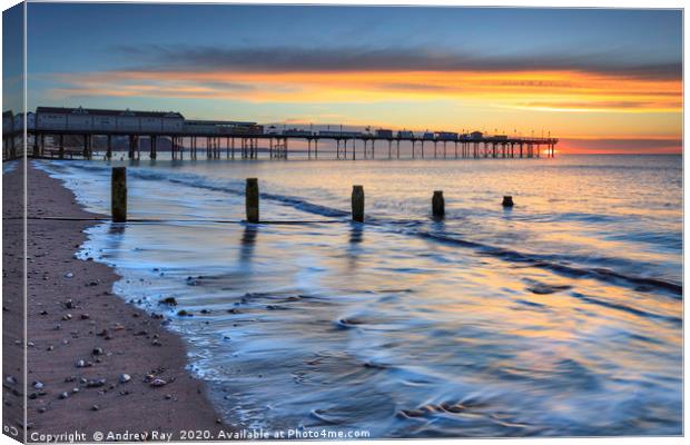 Towards Teighmouth Pier  Canvas Print by Andrew Ray