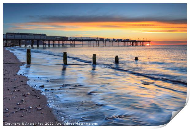 Towards Teighmouth Pier  Print by Andrew Ray