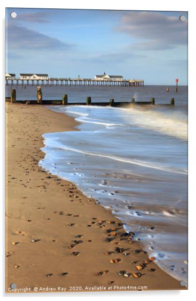 Southwold Beach Acrylic by Andrew Ray