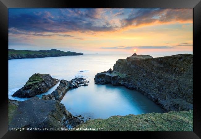 Blue Lagoon Sunset  Framed Print by Andrew Ray