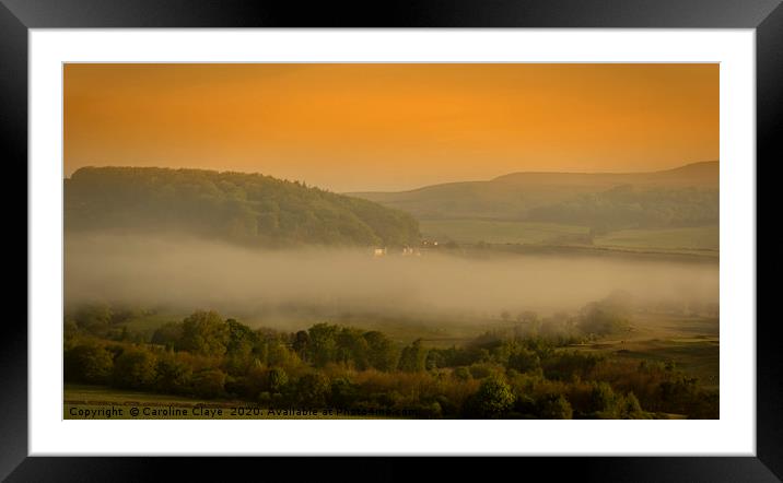 Early Morning Over The Peak District Framed Mounted Print by Caroline Claye