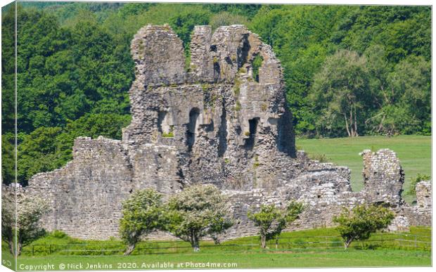 Ruins of Ogmore Castle Ogmore by Sea Close Up  Canvas Print by Nick Jenkins