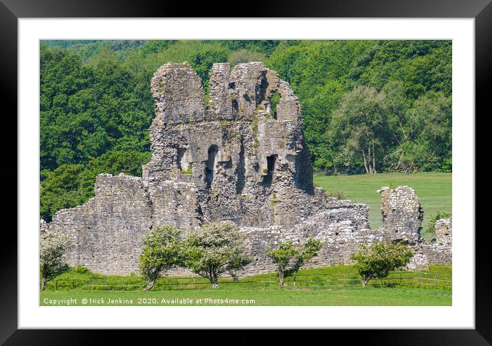 Ruins of Ogmore Castle Ogmore by Sea Close Up  Framed Mounted Print by Nick Jenkins