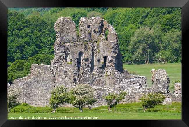 Ruins of Ogmore Castle Ogmore by Sea Close Up  Framed Print by Nick Jenkins