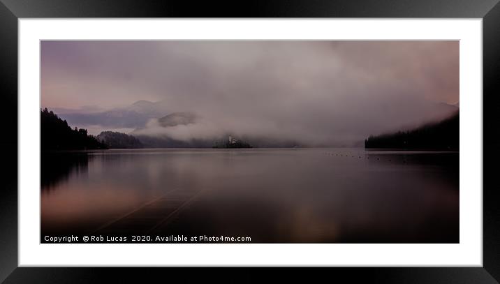 Misty Morning Lake Bled Slovenia Framed Mounted Print by Rob Lucas