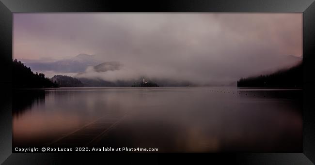 Misty Morning Lake Bled Slovenia Framed Print by Rob Lucas