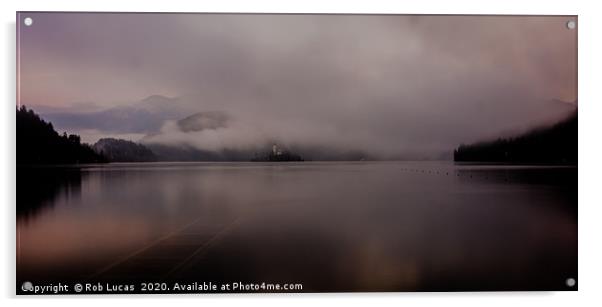 Misty Morning Lake Bled Slovenia Acrylic by Rob Lucas