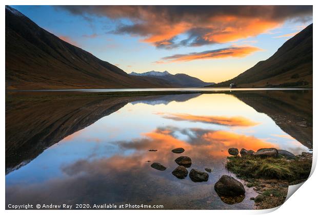 Reflections in Loch Etive Print by Andrew Ray