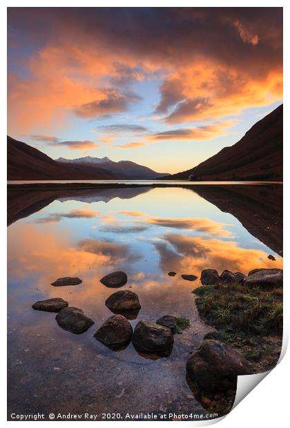 Sunset at Loch Etive Print by Andrew Ray