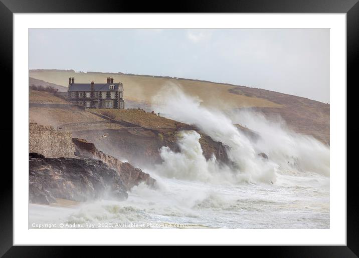 Coastal Gale (Porthleven) Framed Mounted Print by Andrew Ray