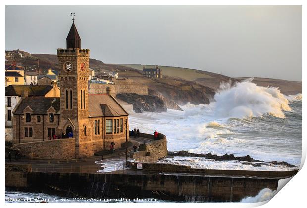 Incoming Wave (Porthleven) Print by Andrew Ray