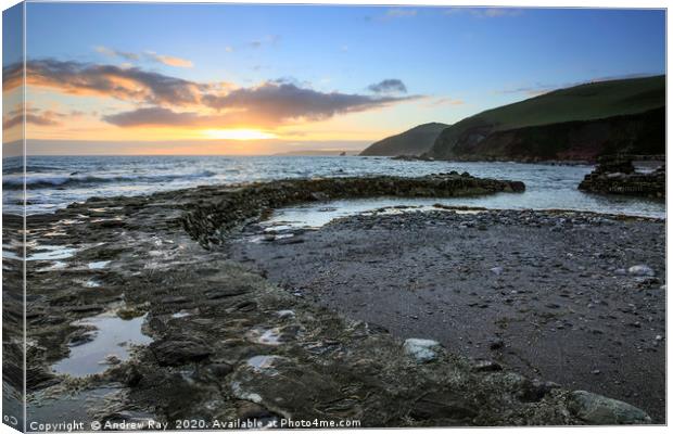 Portwrinkle Sunset  Canvas Print by Andrew Ray