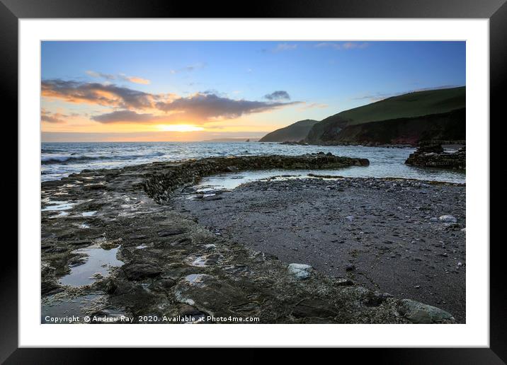 Portwrinkle Sunset  Framed Mounted Print by Andrew Ray