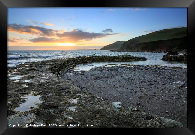 Portwrinkle Sunset  Framed Print by Andrew Ray