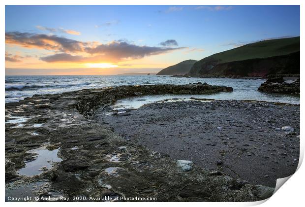 Portwrinkle Sunset  Print by Andrew Ray