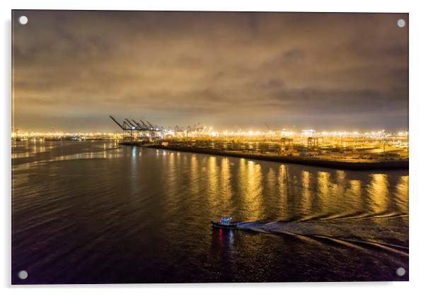Port of Los Angeles at Dawn Acrylic by Belinda Greb