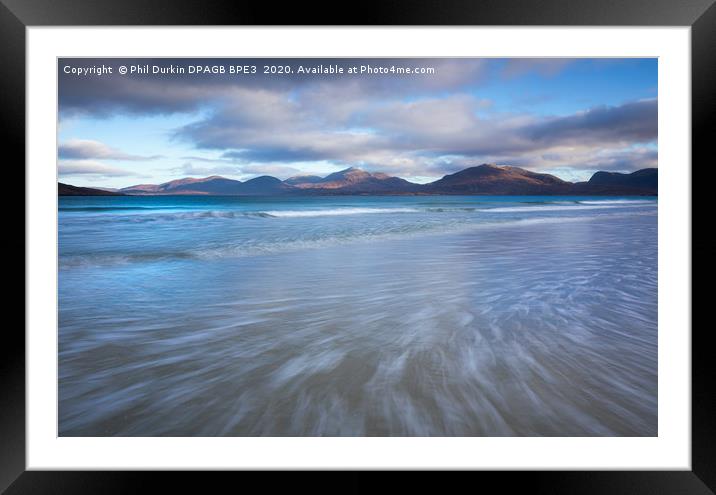 Luskentyre Beach Rush Framed Mounted Print by Phil Durkin DPAGB BPE4