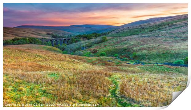  Sunrise at Dent Head Viaduct Print by John Carson