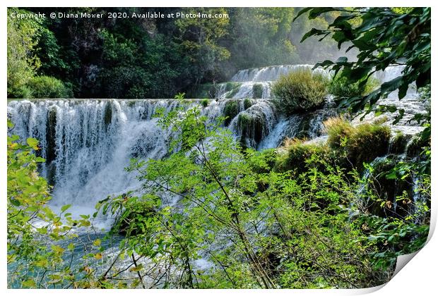 Krka Waterfalls Croatia  Print by Diana Mower