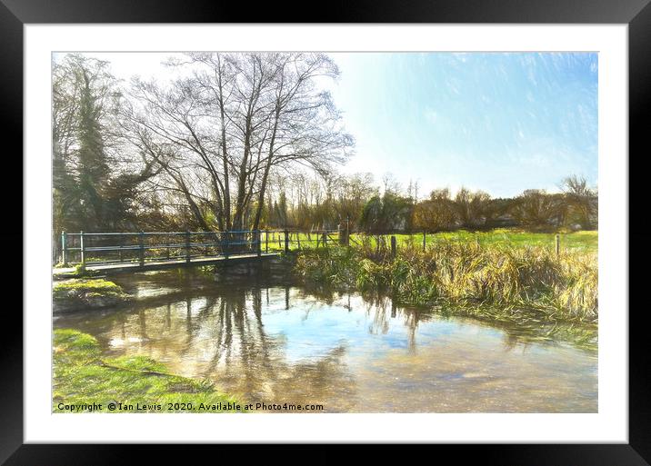 Footpath Over The River Pang Framed Mounted Print by Ian Lewis