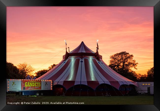 Sunset over the big top Framed Print by Peter Zabulis