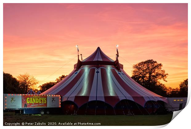 Sunset over the big top Print by Peter Zabulis