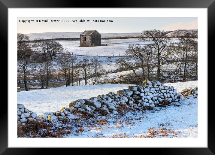 North Pennine Winter Wonderland, Teesdale, County  Framed Mounted Print by David Forster