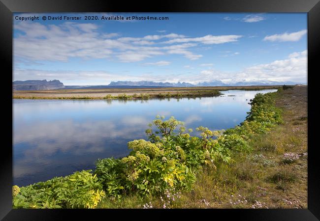 Skaftafell National Park Reflections, Iceland Framed Print by David Forster