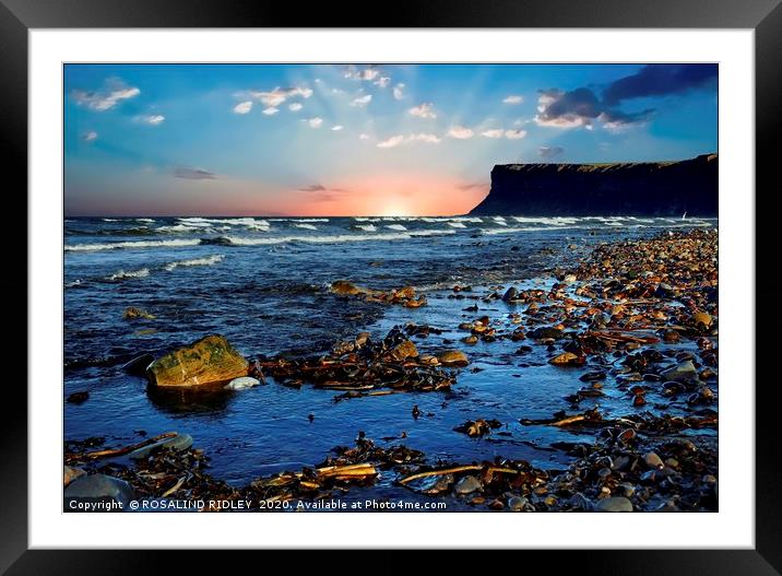 "Evening on Saltburn beach" Framed Mounted Print by ROS RIDLEY