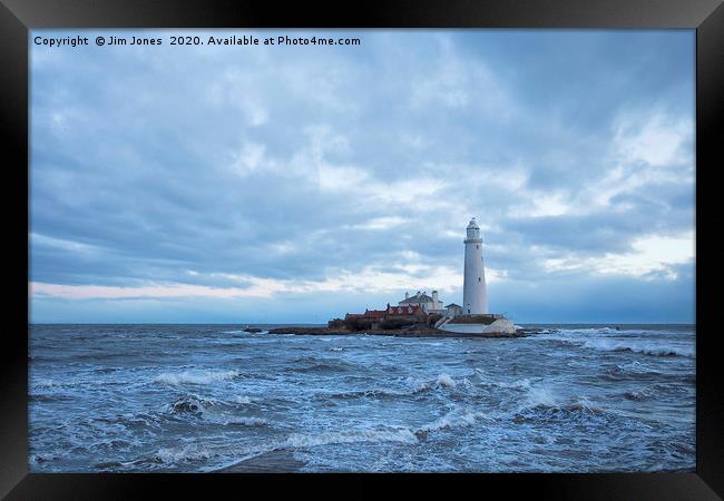 High Tide at St Mary's Island Framed Print by Jim Jones