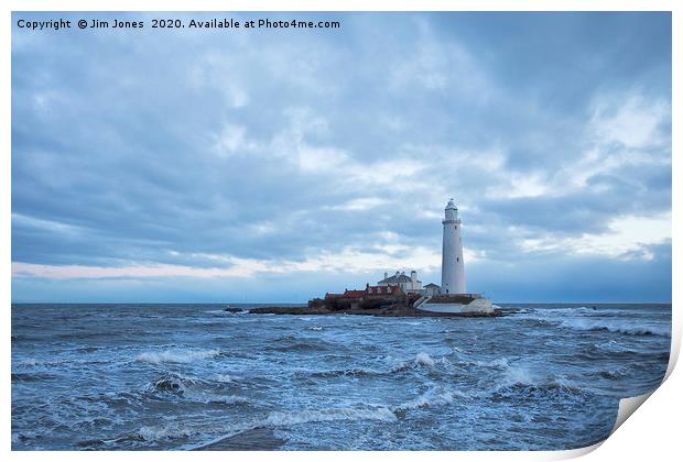 High Tide at St Mary's Island Print by Jim Jones
